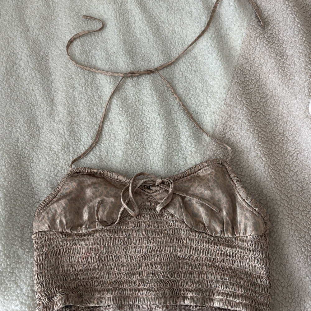 Elegant Tan Halter Top